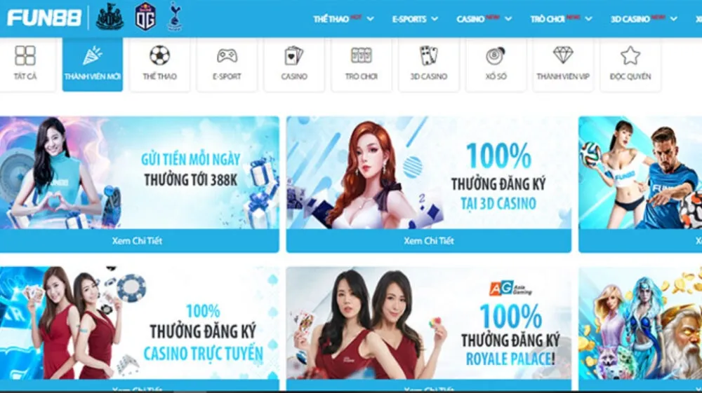 Fun88 - Nhà cái tặng tiền hoa hồng khi mời bạn bè tham gia